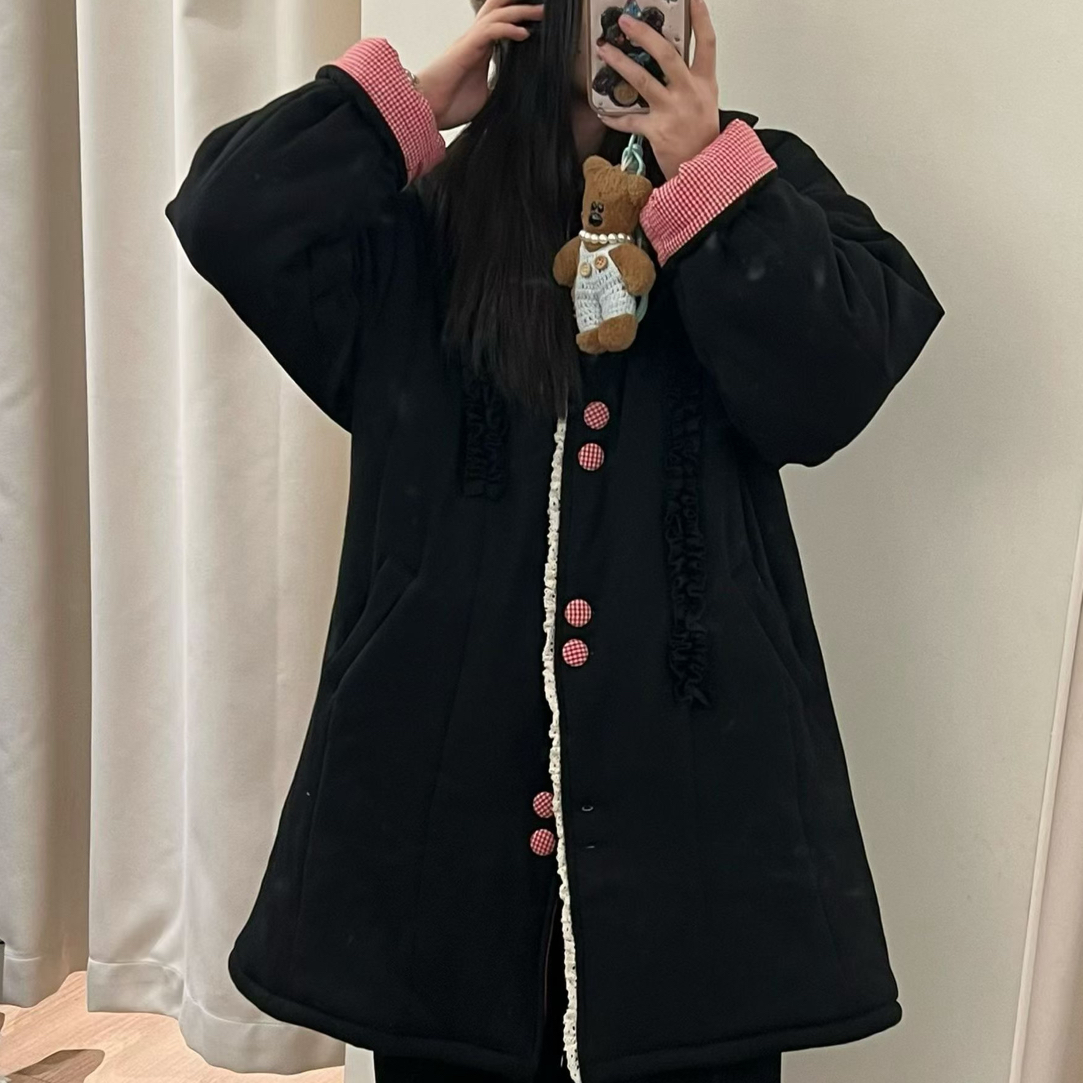 单件中长棉花衣可外穿机洗