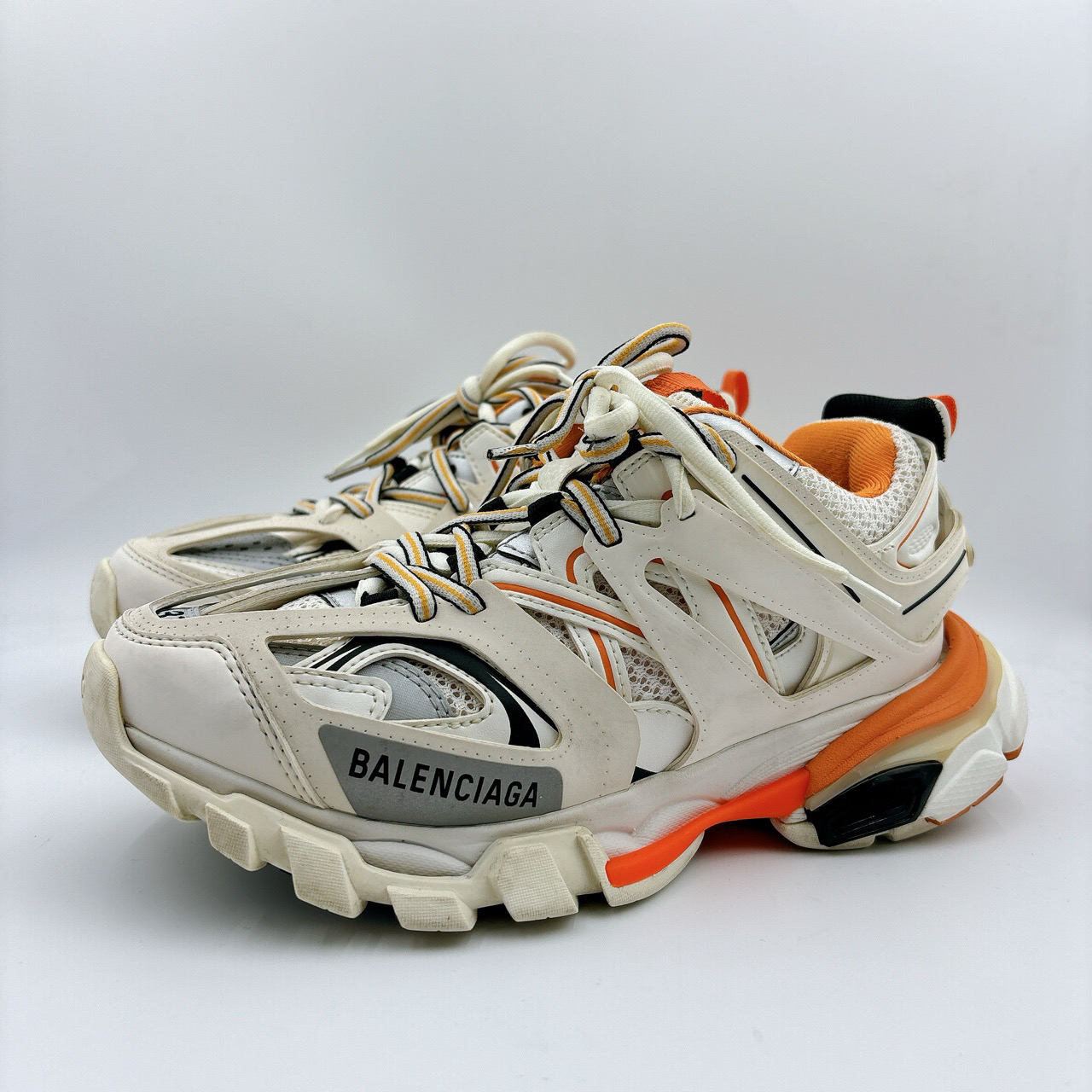 95新 Balenciaga/巴黎世家 37码/Track老爹鞋 灰橙灯光版/BM00714