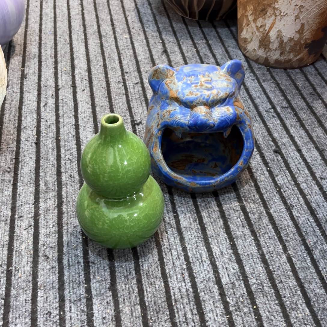 瓶春***青陶瓷瓶口径高度左右