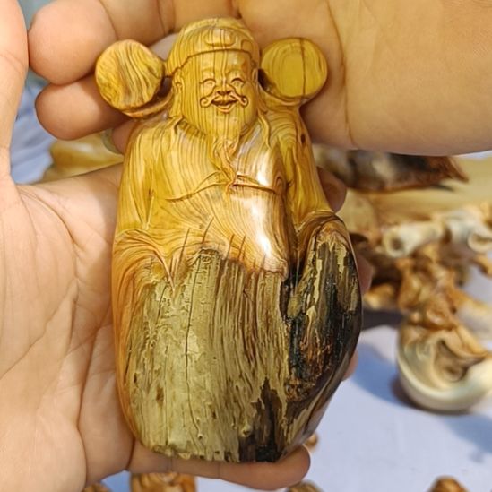 柏木（崖柏）太行崖柏财神手把件