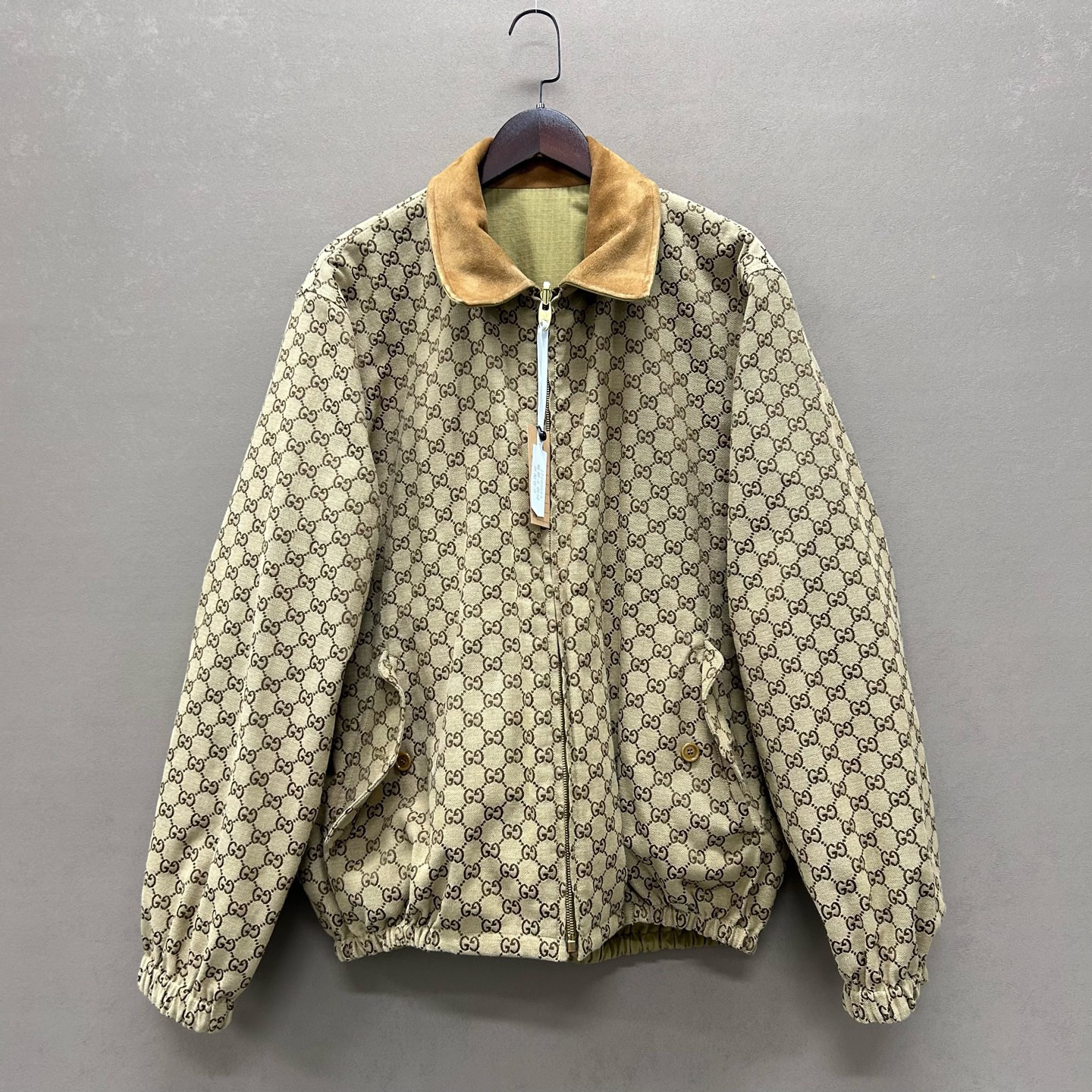 99新 GUCCI/古驰 双G老花刺绣双面穿夹克 50码 ys000727