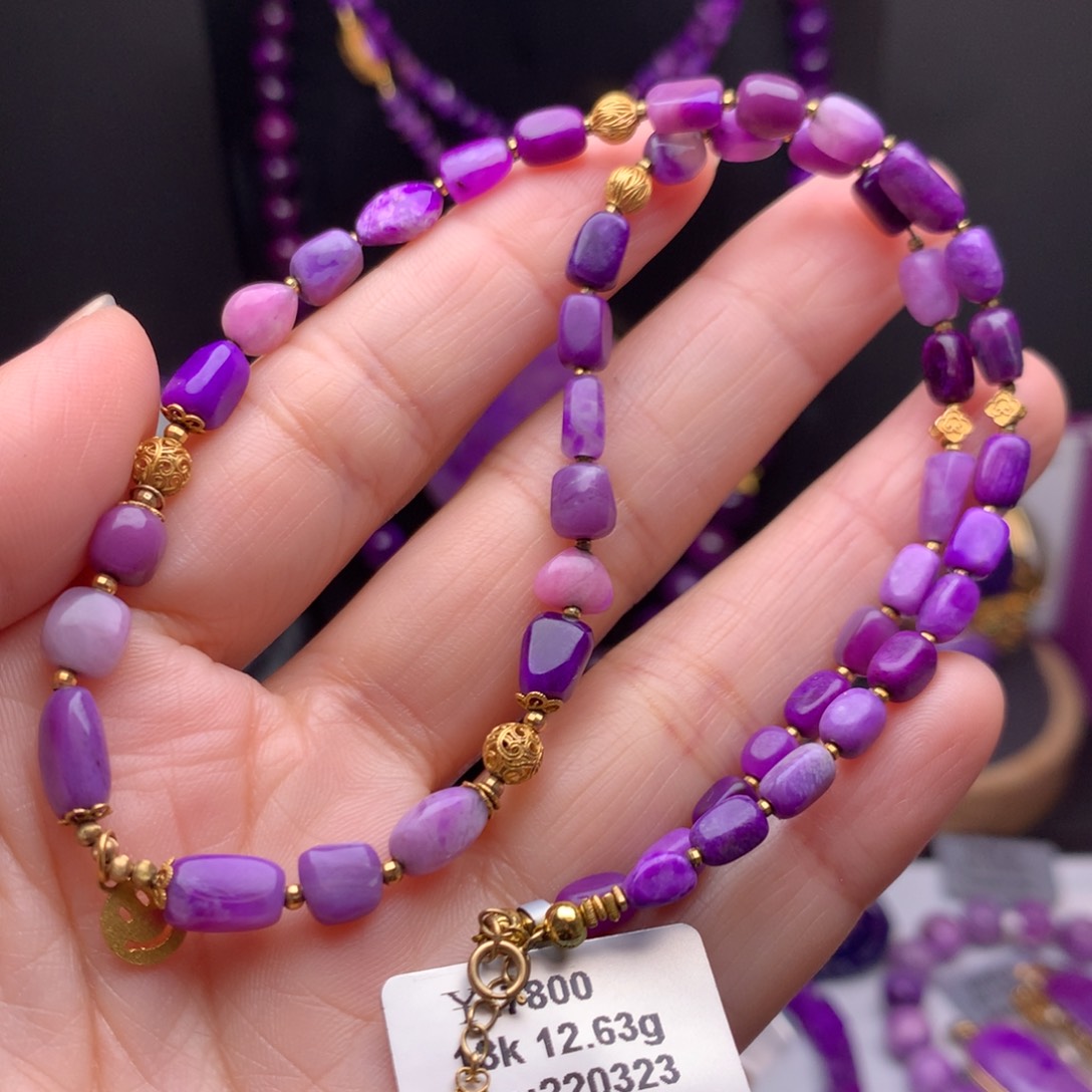 苏纪石（舒俱来）18K金镶嵌项链