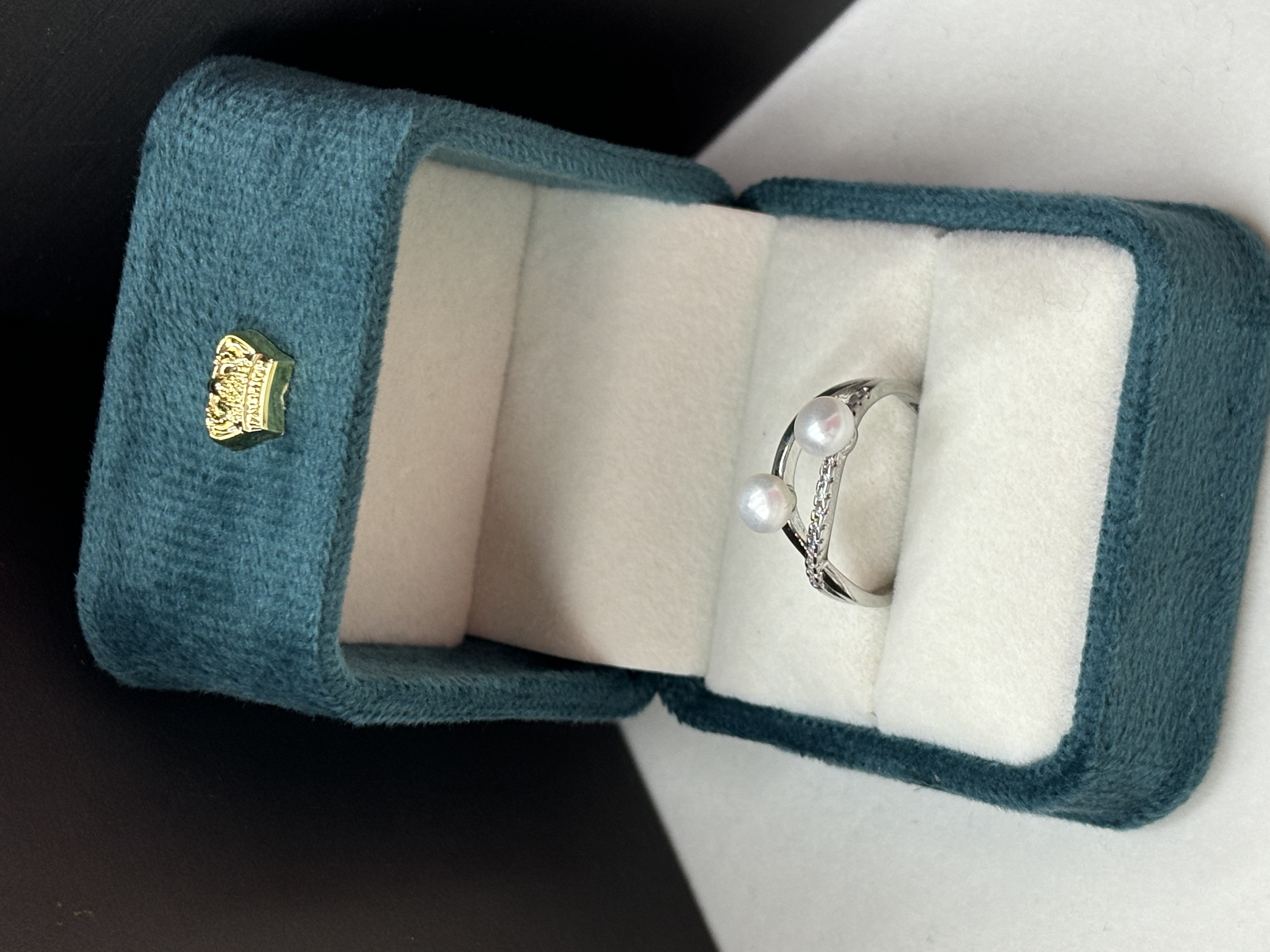 1030天然珍珠双珠戒指