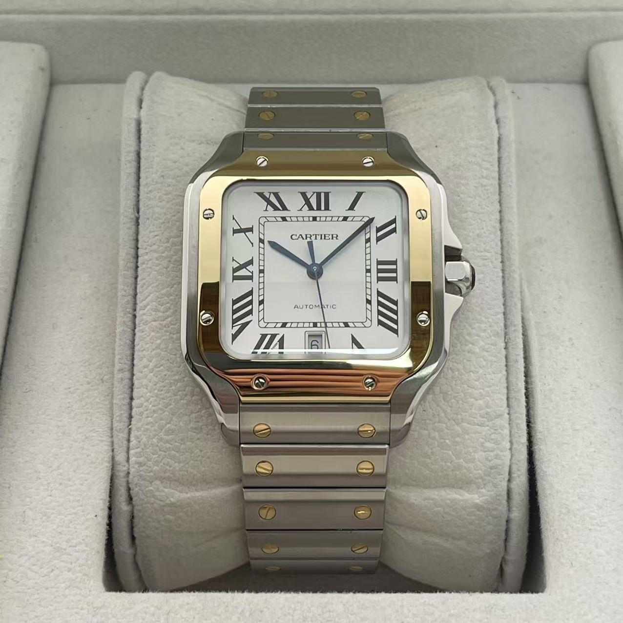 95新 Cartier/卡地亚 山度士大号/A83035/自动/39.8mm/延保29年
