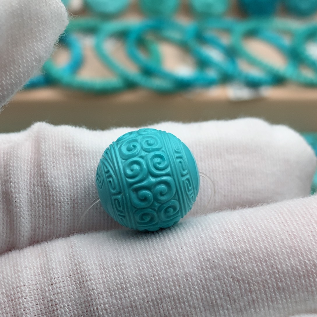 绿松石未镶嵌珠宝奇石15.3mm