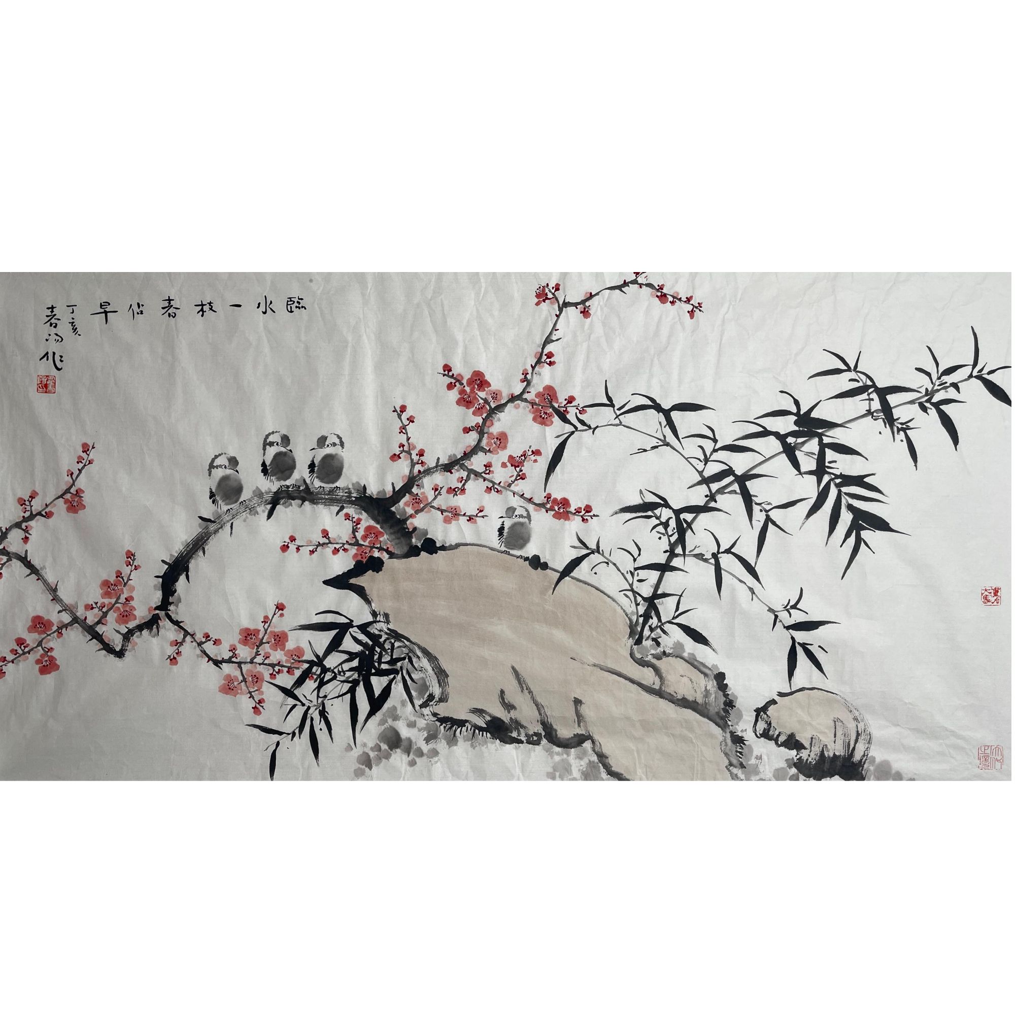 HCY-1-670 霍春阳-花鸟 尺寸69*138c m 纸本软片