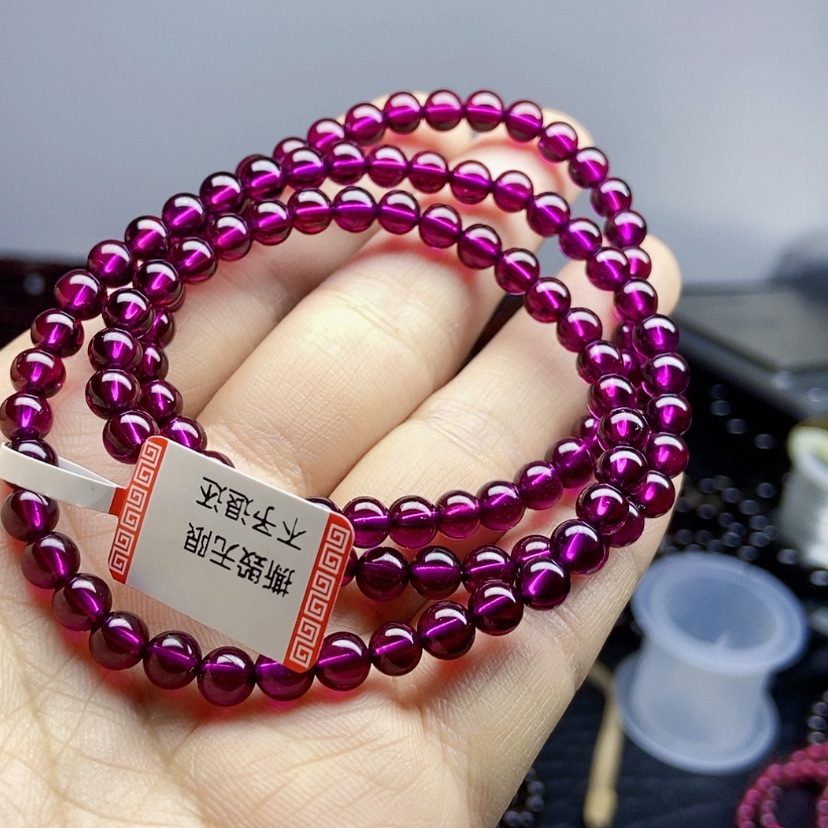 【闪购商品】石榴石（紫牙乌）手链未镶嵌