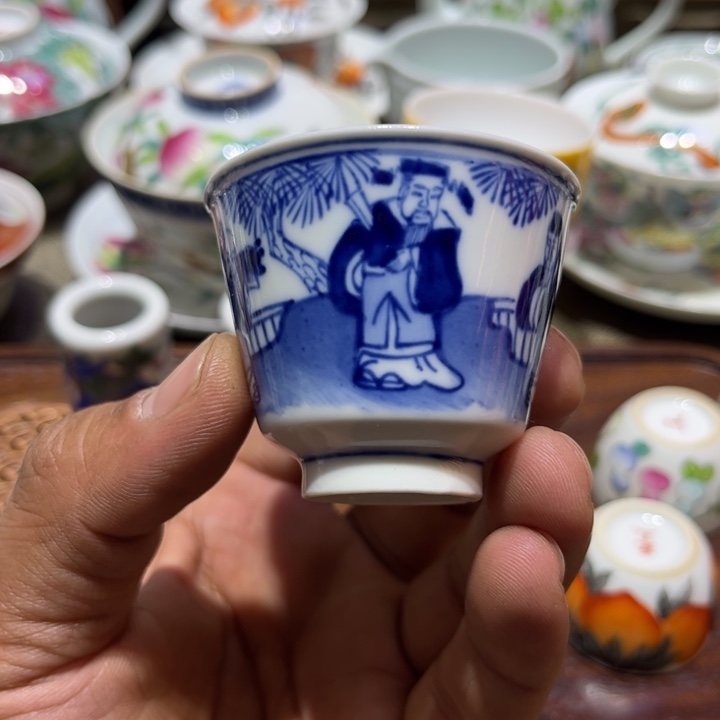 手绘精品盖碗茶杯