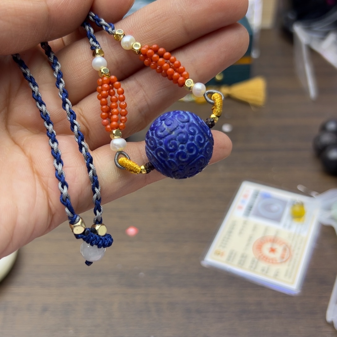 青金石未镶嵌颈饰709