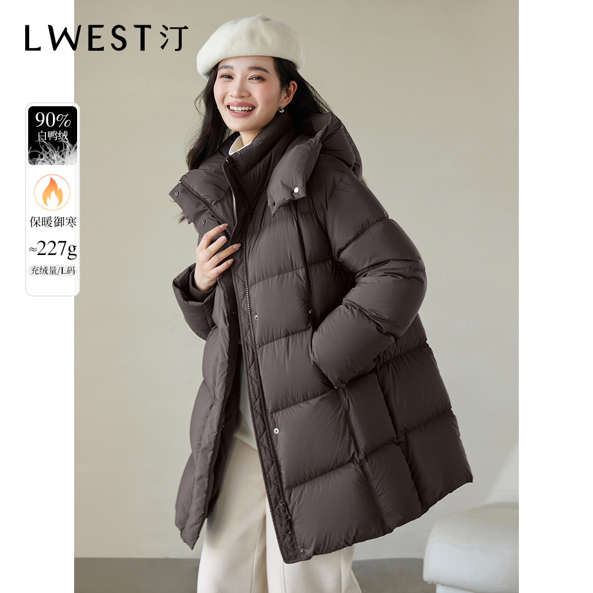 【林一专属】朗文斯汀时尚连帽高级感羽绒服DTMA4509D12876