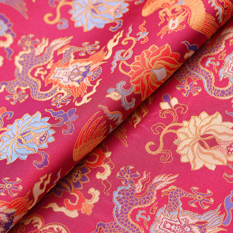 【上久楷·龙凤穿莲纹】宋锦140门幅桑蚕丝面料【一经剪裁概不退换】