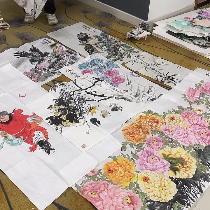 锦***程国画放漏作品手绘画芯