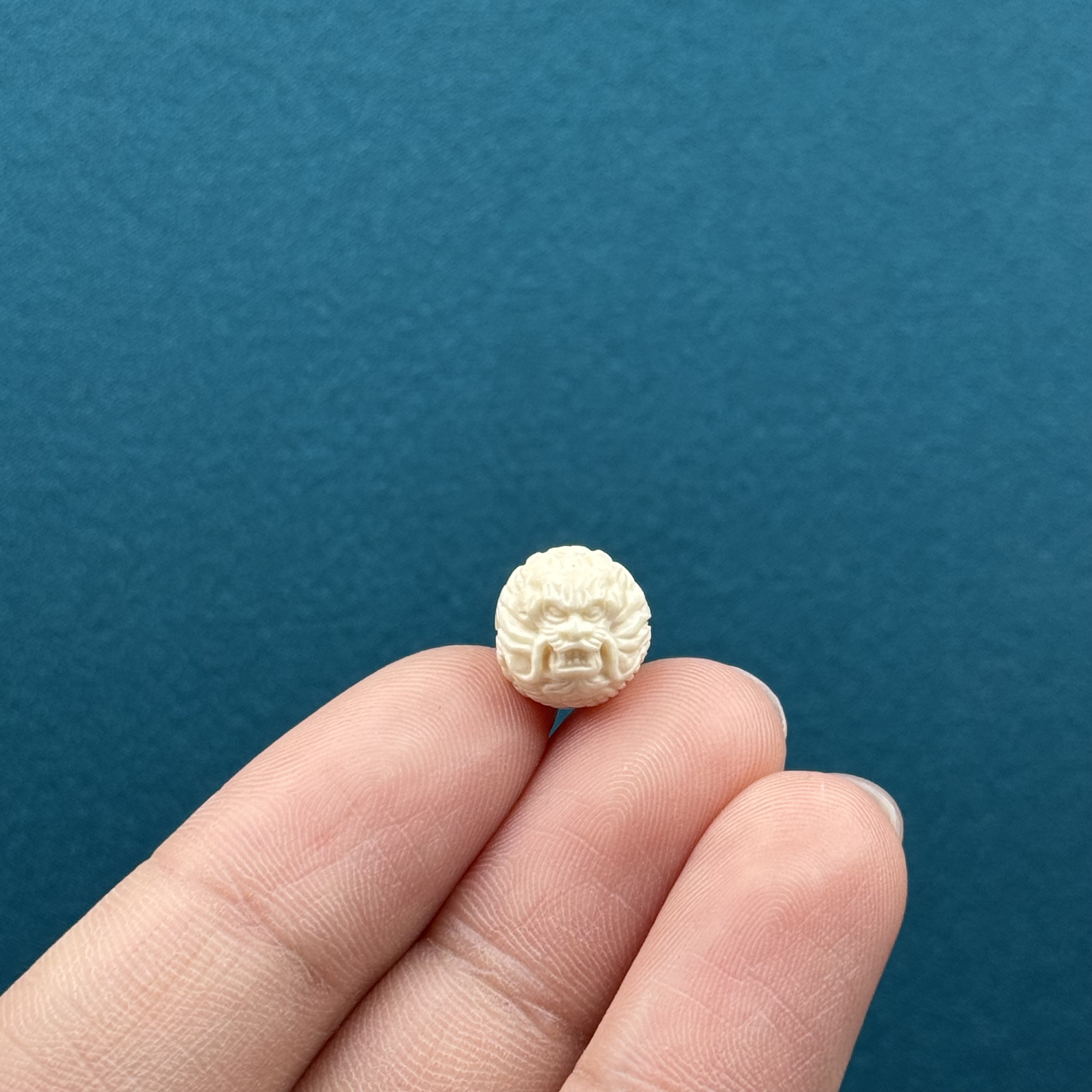 D63-66天然猛犸牙雕刻龙珠左右通孔10mm支持复检假一罚十