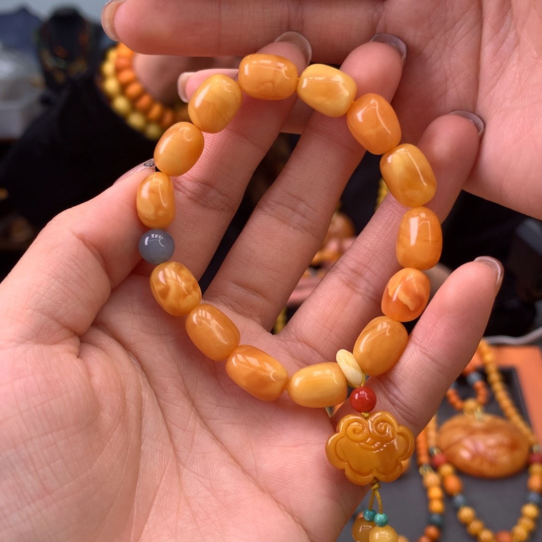 蜜蜡手串未镶嵌天然