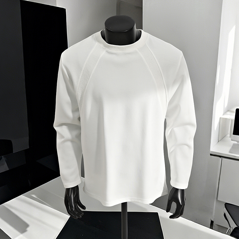 美式重磅解构拼接长袖t恤男秋冬美式穿搭boxy卫衣白色内搭打底衫
