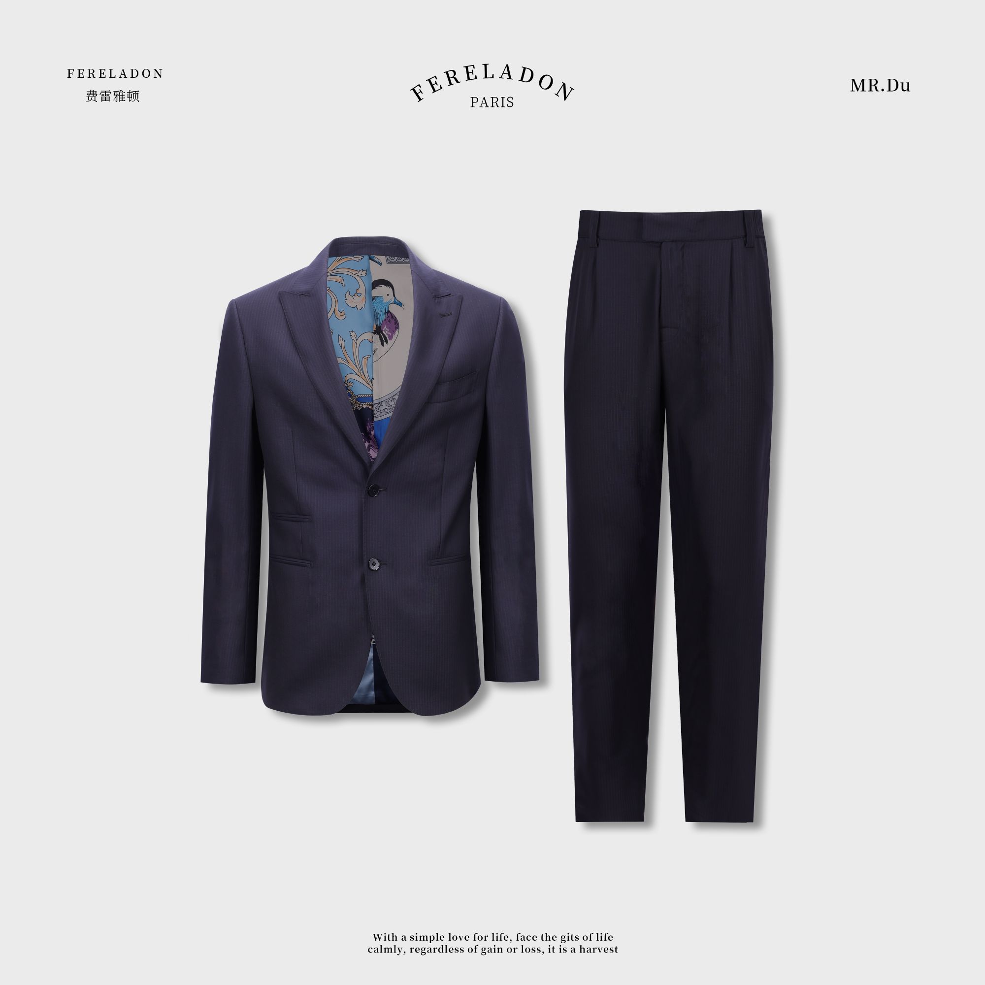 【AMS/精纺羊毛/羊绒/桑蚕丝】秋季高级戗驳领手工西服套装+821301