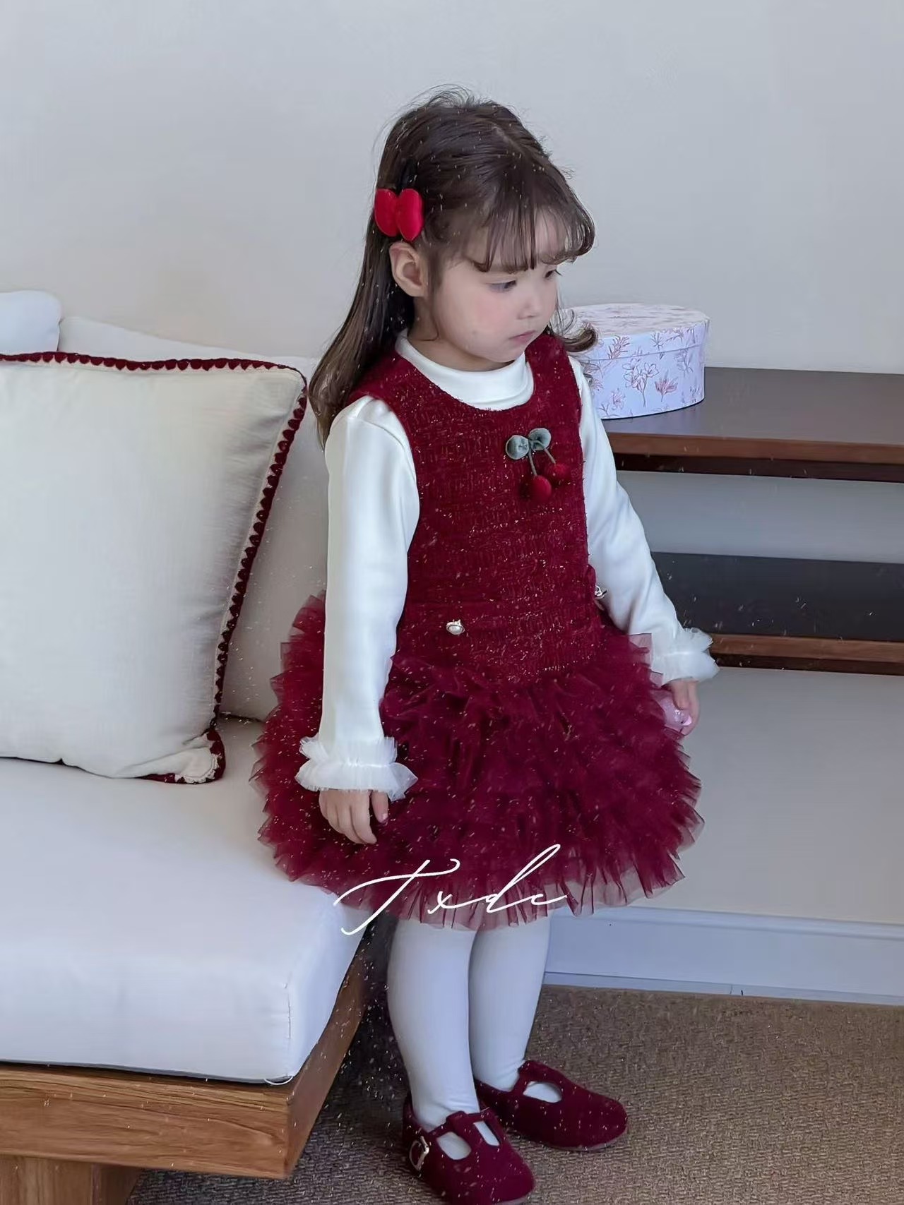 女童小香风连衣裙冬款装洋气儿童公主裙宝宝一周岁礼服纱裙秋冬