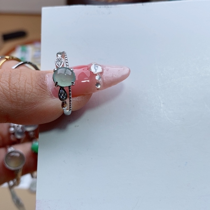 翡翠戒指银S925镶嵌11111