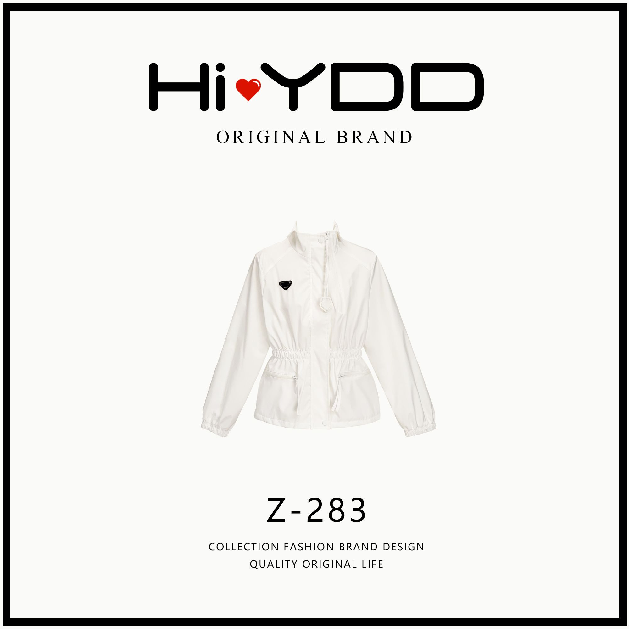 YDD•「Z-283」幂姐同款 秋款时尚独特抽绳收腰连帽夹克外套MM-6658