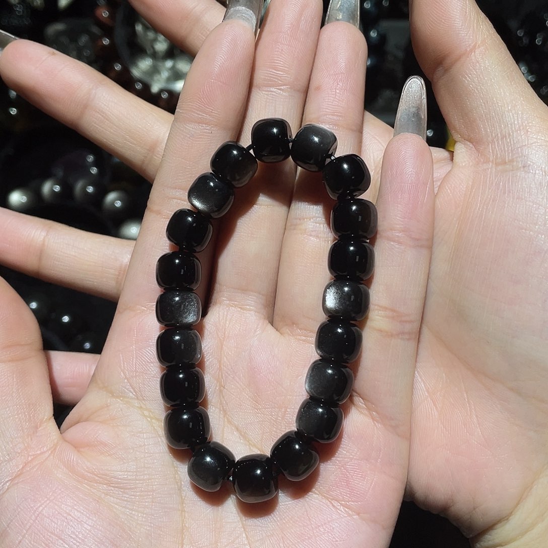 黑曜岩手链未镶嵌云*痕