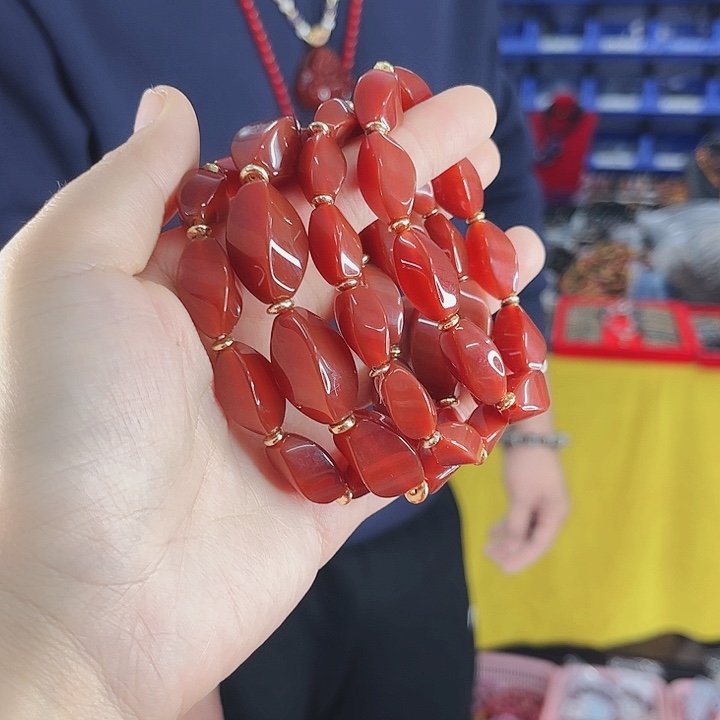 玛瑙手链未镶嵌丅25麝香扭转乾坤手串发其一