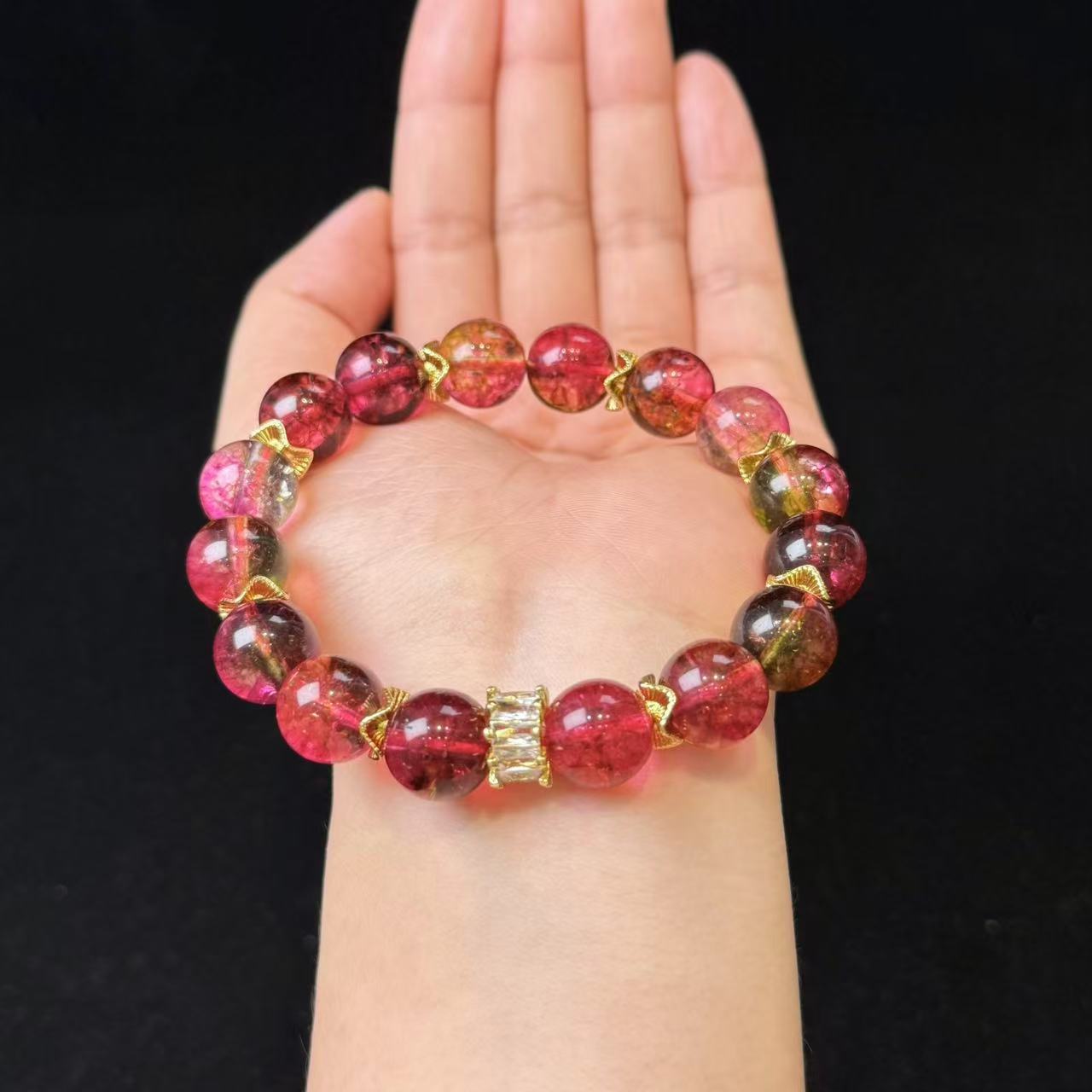 彩虹幽灵碧DIY琉璃手串12-14mm A28-750