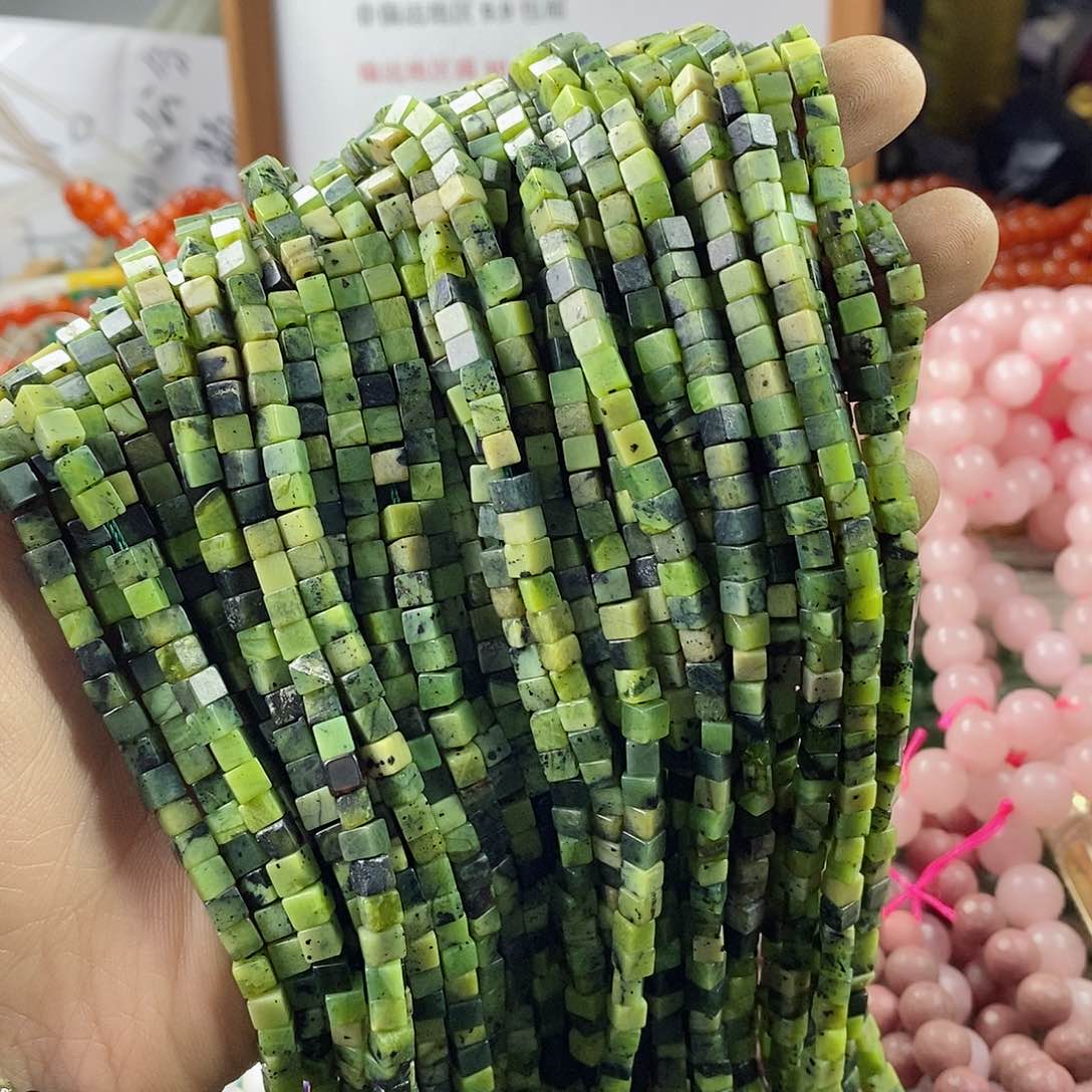 玛瑙/玉髓珠宝半成品合金一条天然4mm药王石方糖