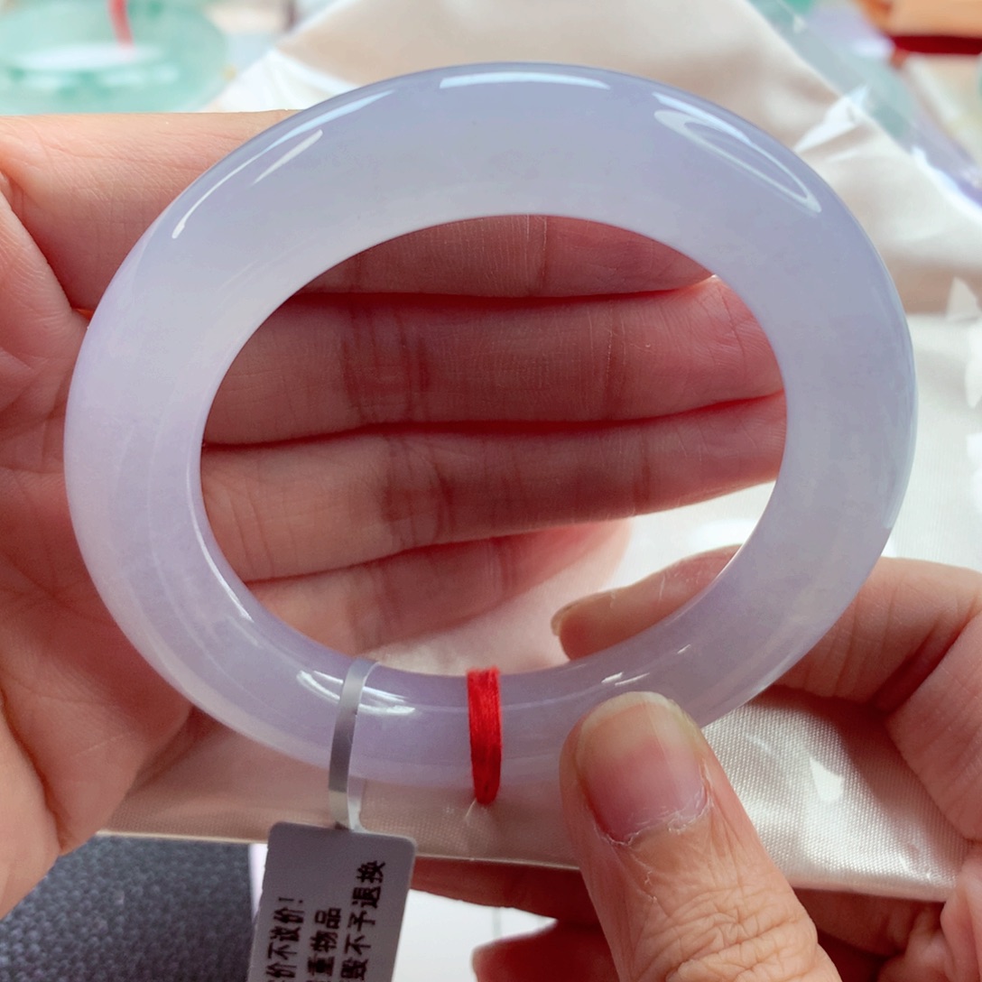 翡翠手镯（圆镯）未镶嵌冰粉紫强推A