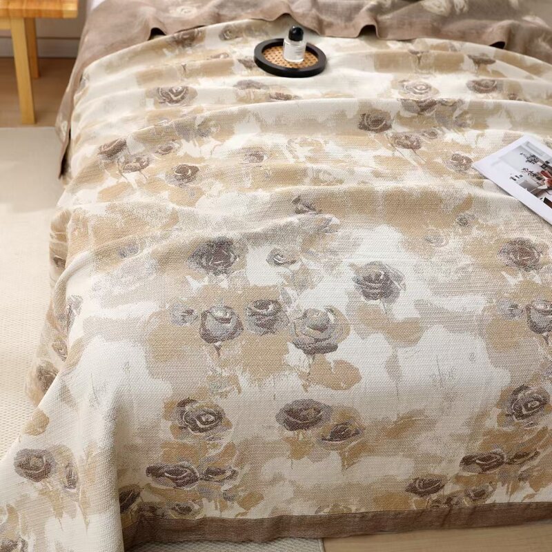 【DADONG·曼塔玫瑰】230*250麻轻奢多功能床盖可机洗