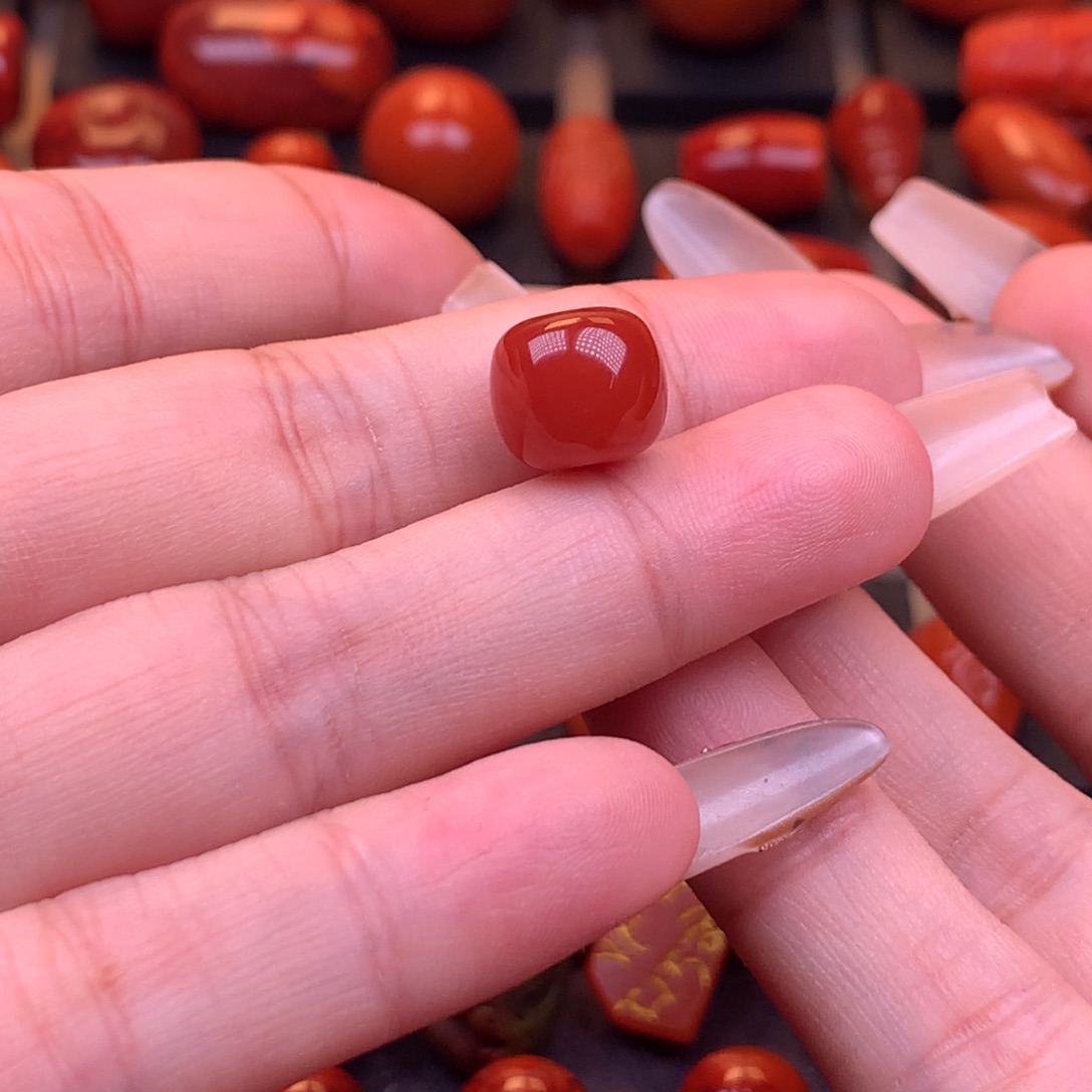 南红玛瑙未镶嵌原矿老型单珠11mm