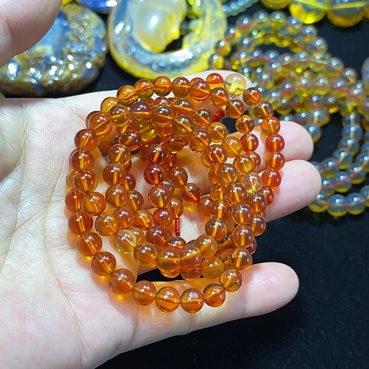 未镶嵌琥珀颈饰血珀干放108，6十，16克