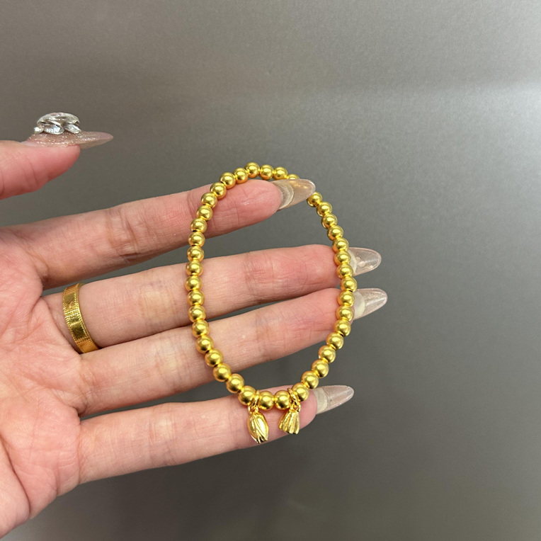 铜合金手链  金店同款传承两世欢莲蓬精美首饰古法珠珠手链女