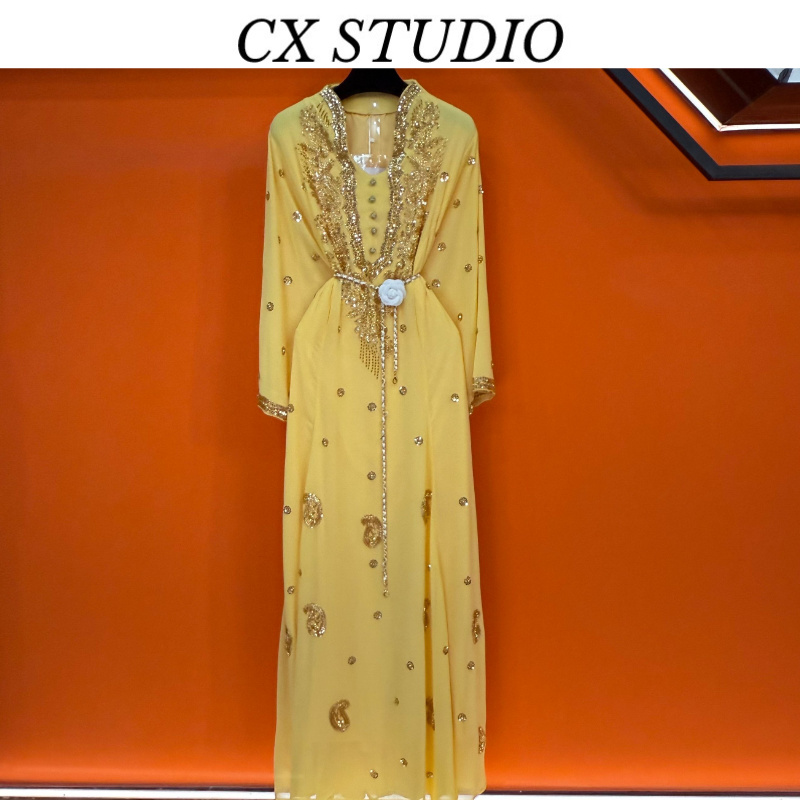 YC编码26 经典收腰轻奢时尚连衣裙（定制女装）CX113