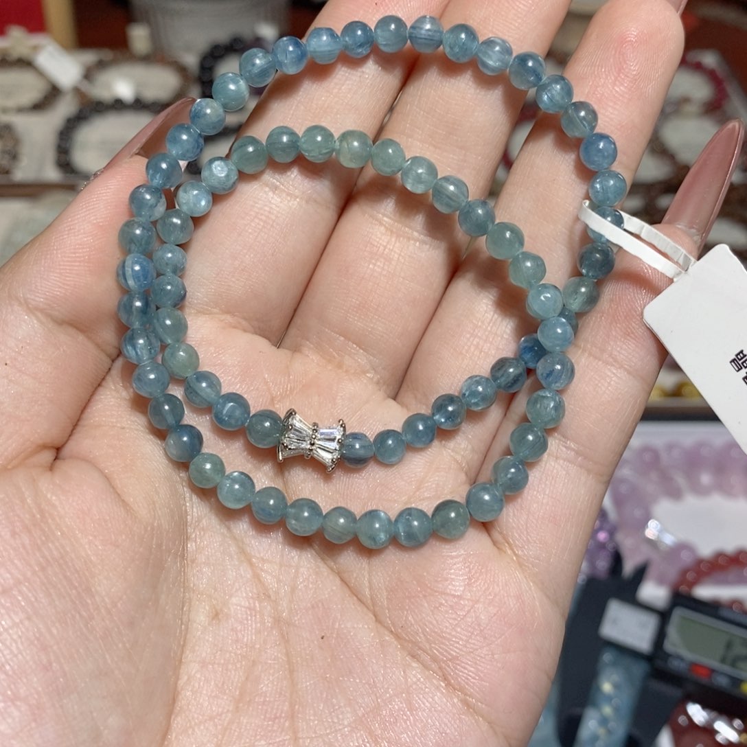 水晶手串未镶嵌蓝绿晶