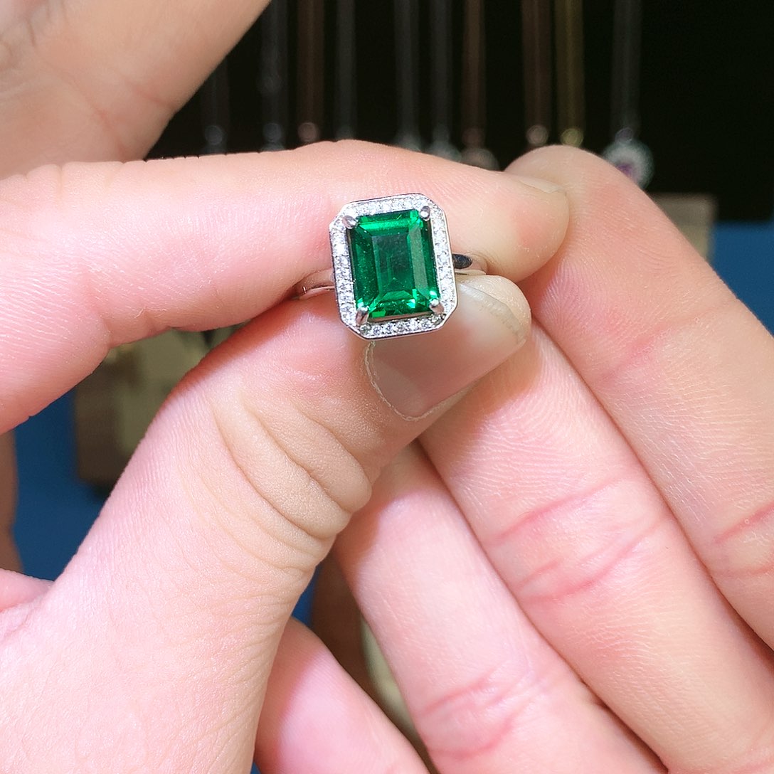 透辉石戒指银S925镶嵌