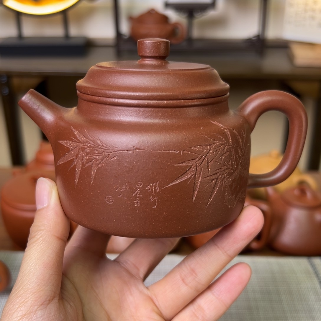 紫泥茶壶紫砂壶德中壶深井紫泥240cc