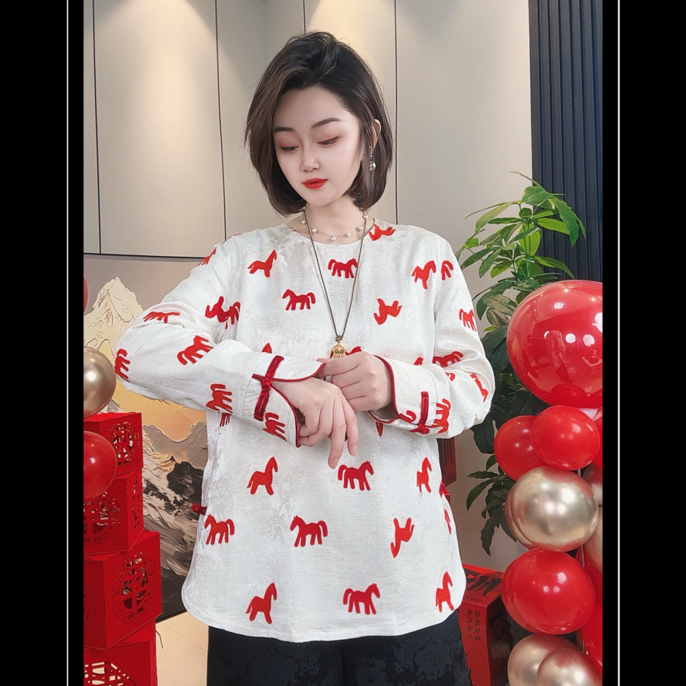 8515【佳衣恋】新年新中式刺绣国风新款百搭上衣