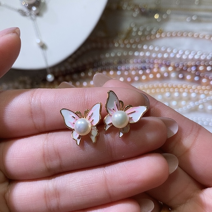 淡水珍珠耳饰合金