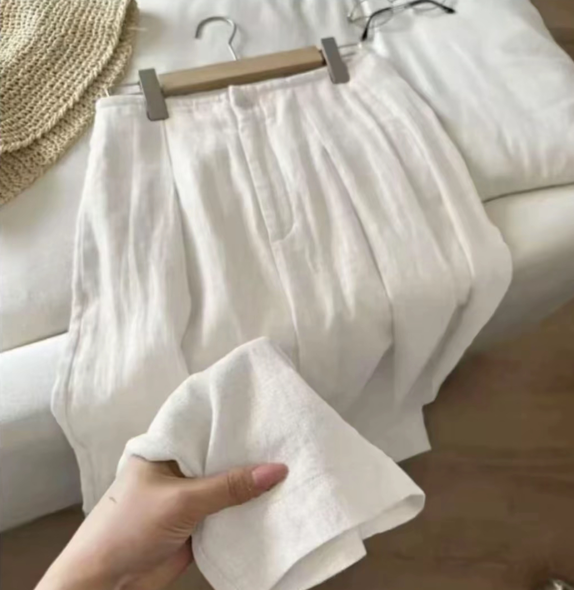 【带内衬+全额运补】莱赛尔亚麻阔腿裤垂感高腰宽松直筒裤显瘦长裤