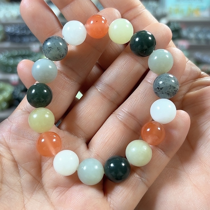 和田玉手链未镶嵌多宝卡12