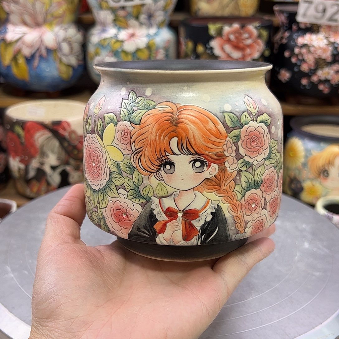 景德镇炫彩手绘口10高10