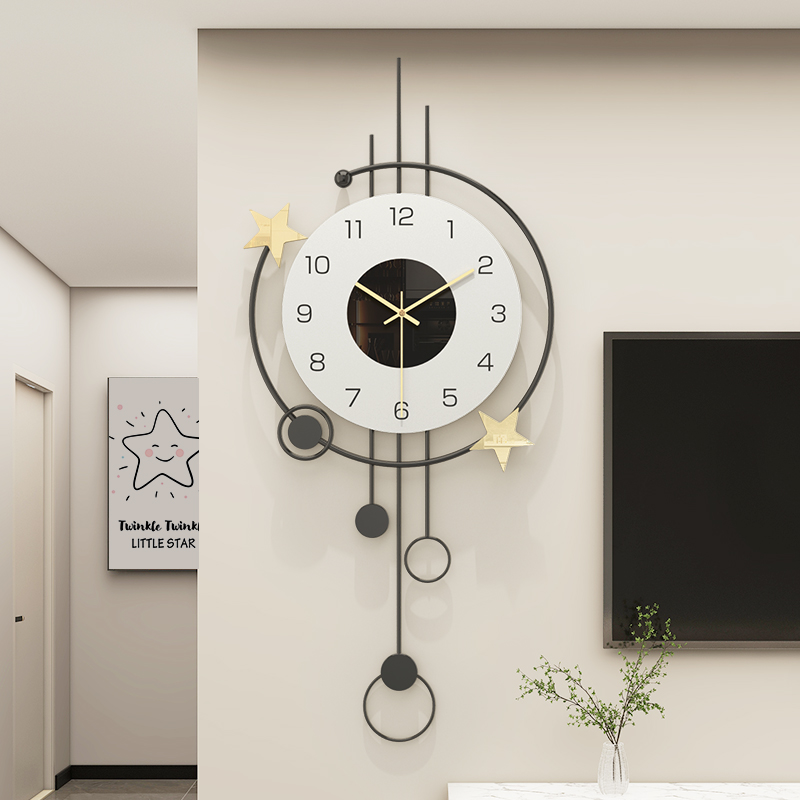 吉星高照--美居一刻创意装饰挂钟客厅餐厅家用时钟静音钟表挂件