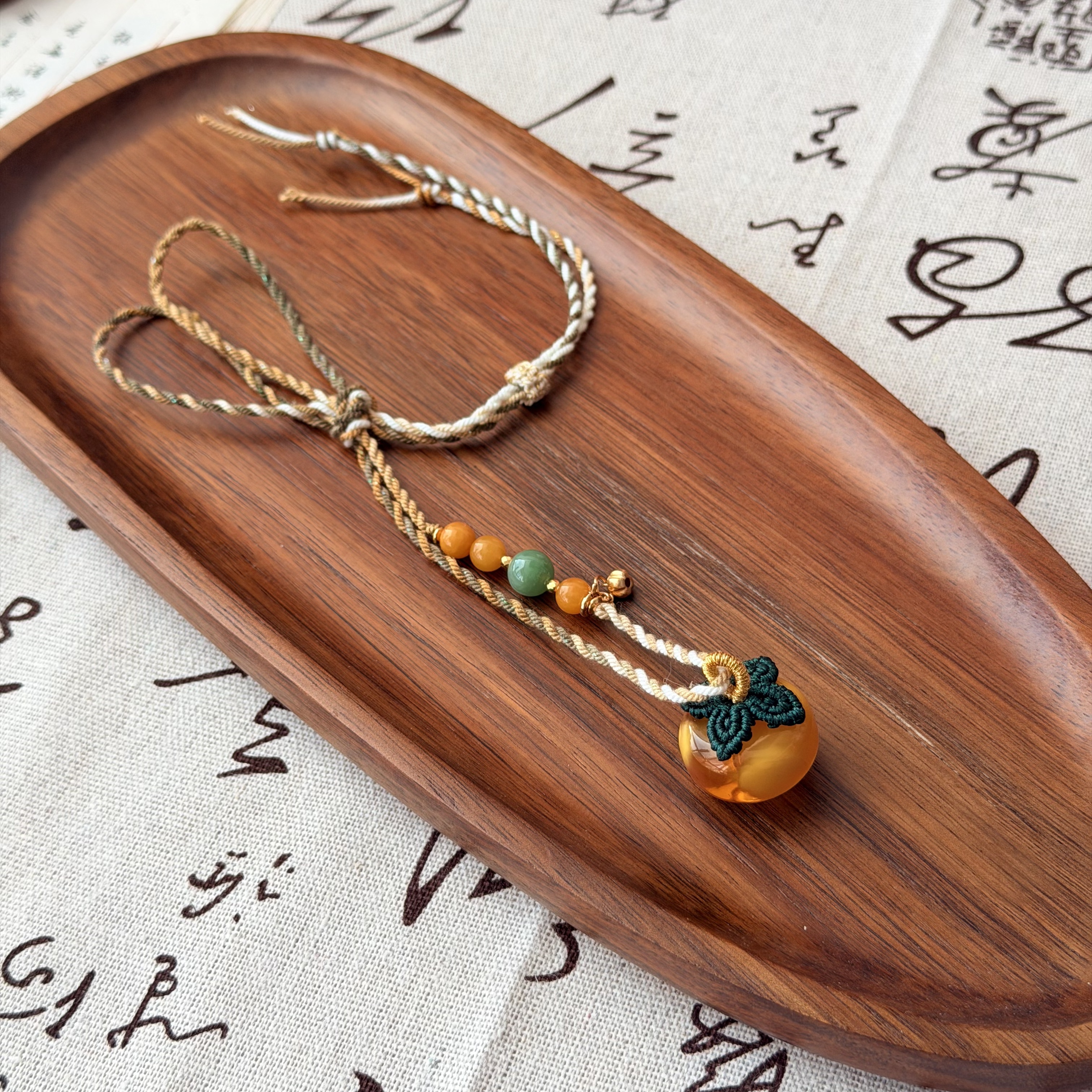 【Y】ZX206012蜜蜡扣子柿柿如意蜡吊坠20+