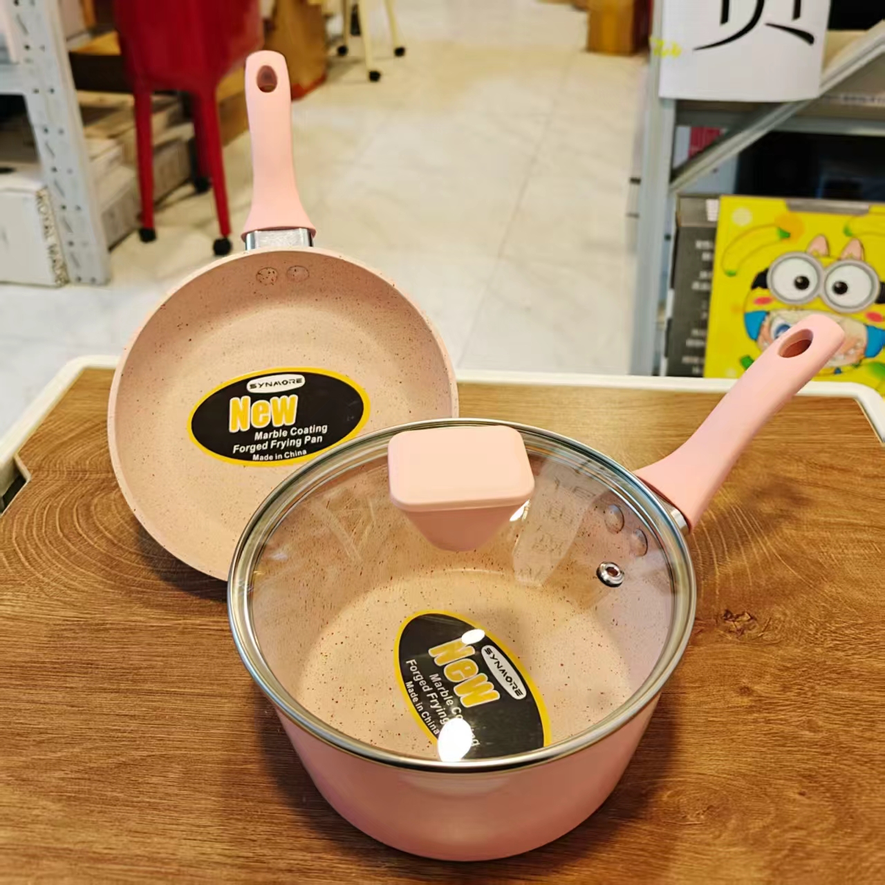 16CM小煎锅平底锅迷你不粘锅小奶锅套装+盖宝宝辅食锅婴儿辅食锅