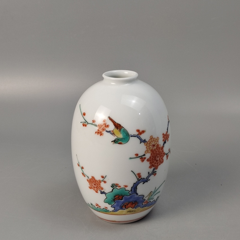 十四代酒井田柿右卫门造染锦日本有田烧花瓶   