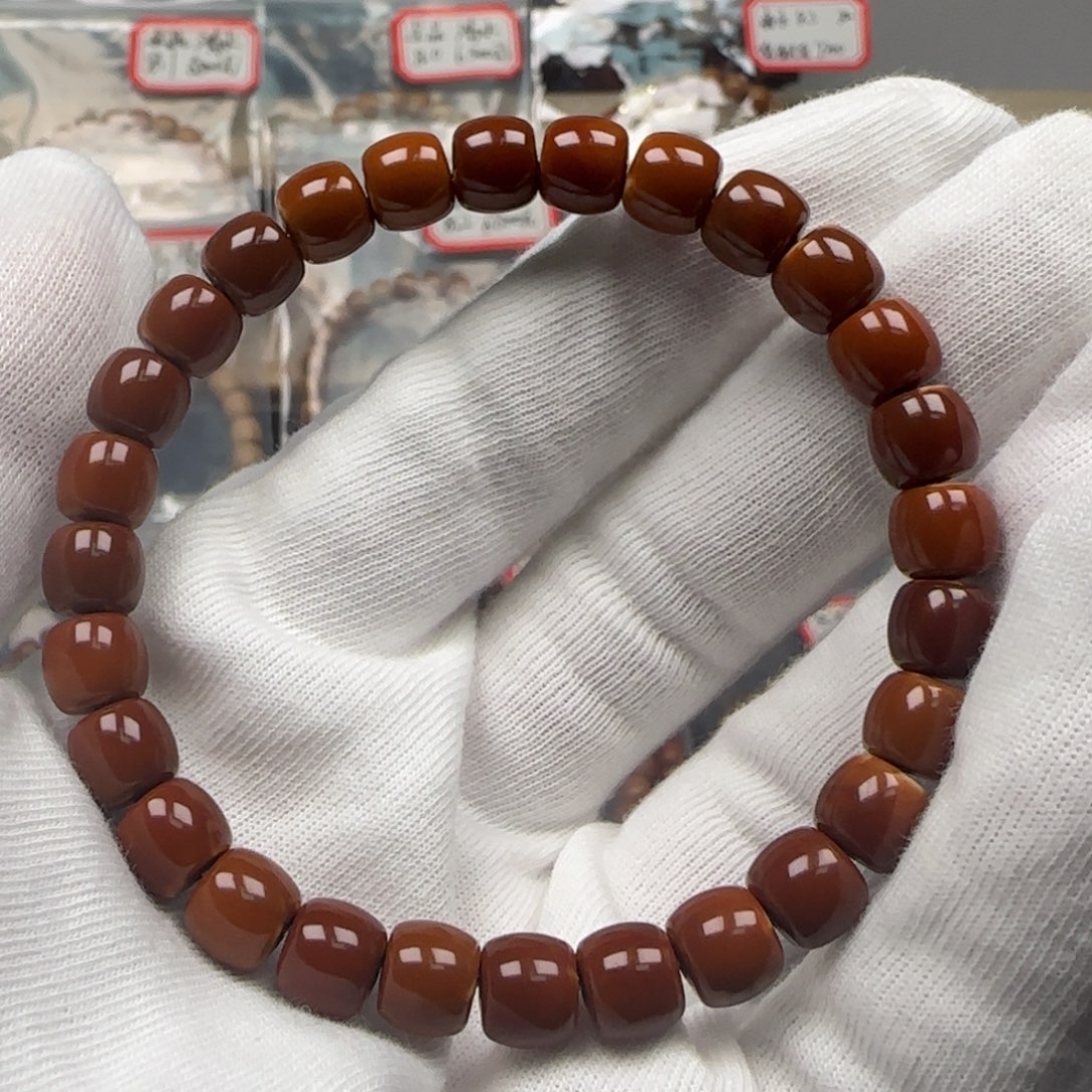 手串橄榄核老挝单圈三花极限弧8.0mm