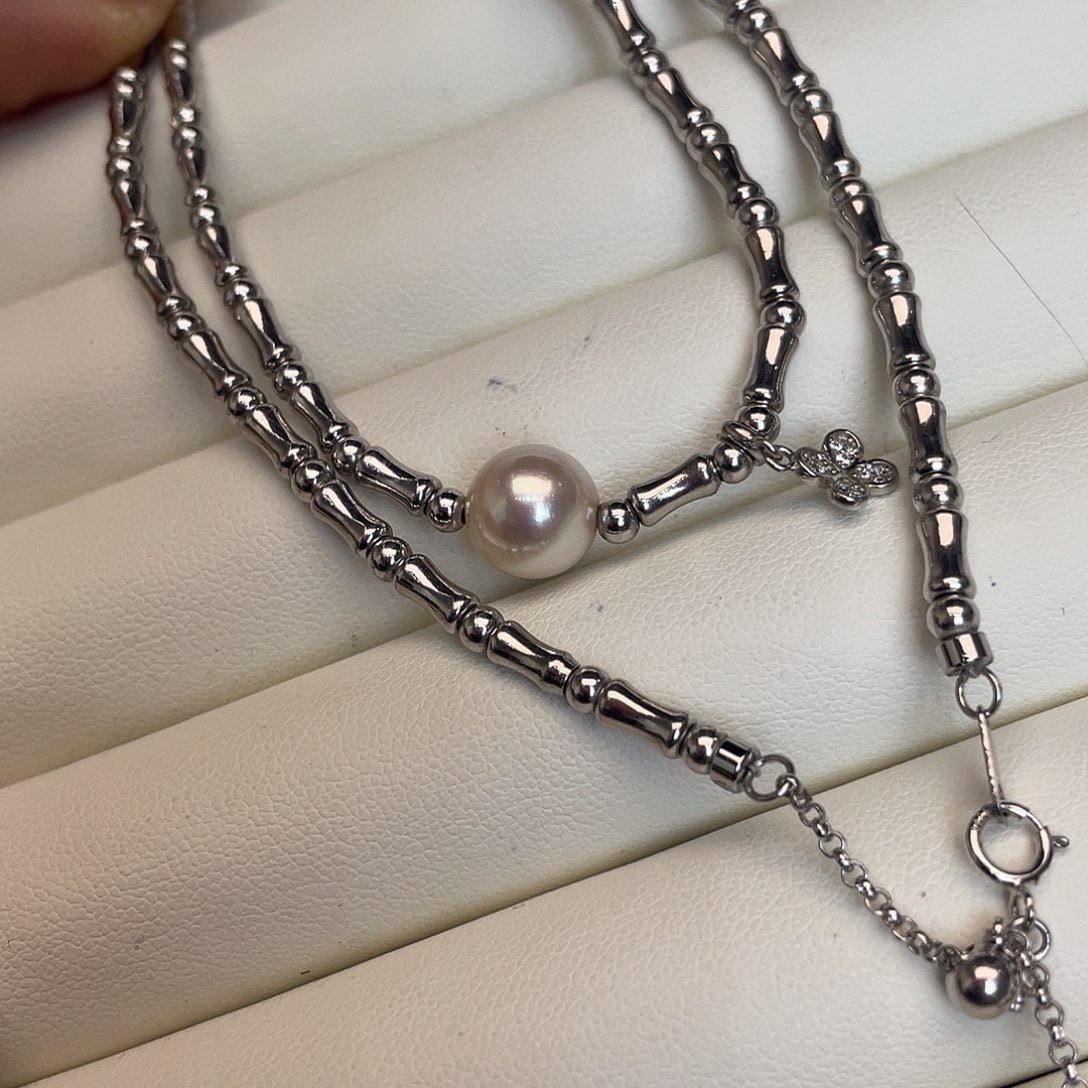 项链海水珍珠银S925镶嵌