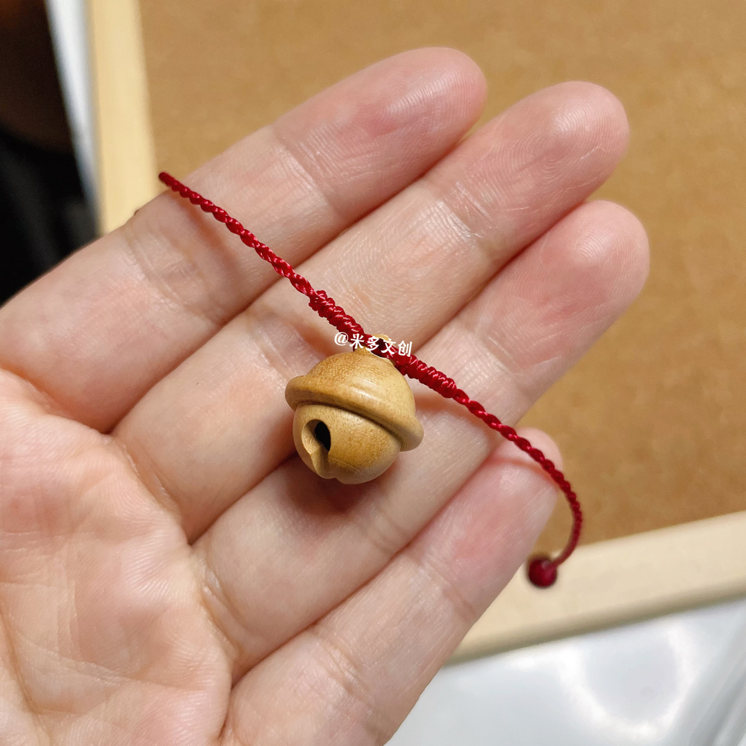 非金属木质手链 可爱木质铃铛手绳聪明伶俐手链男女款配饰品礼物