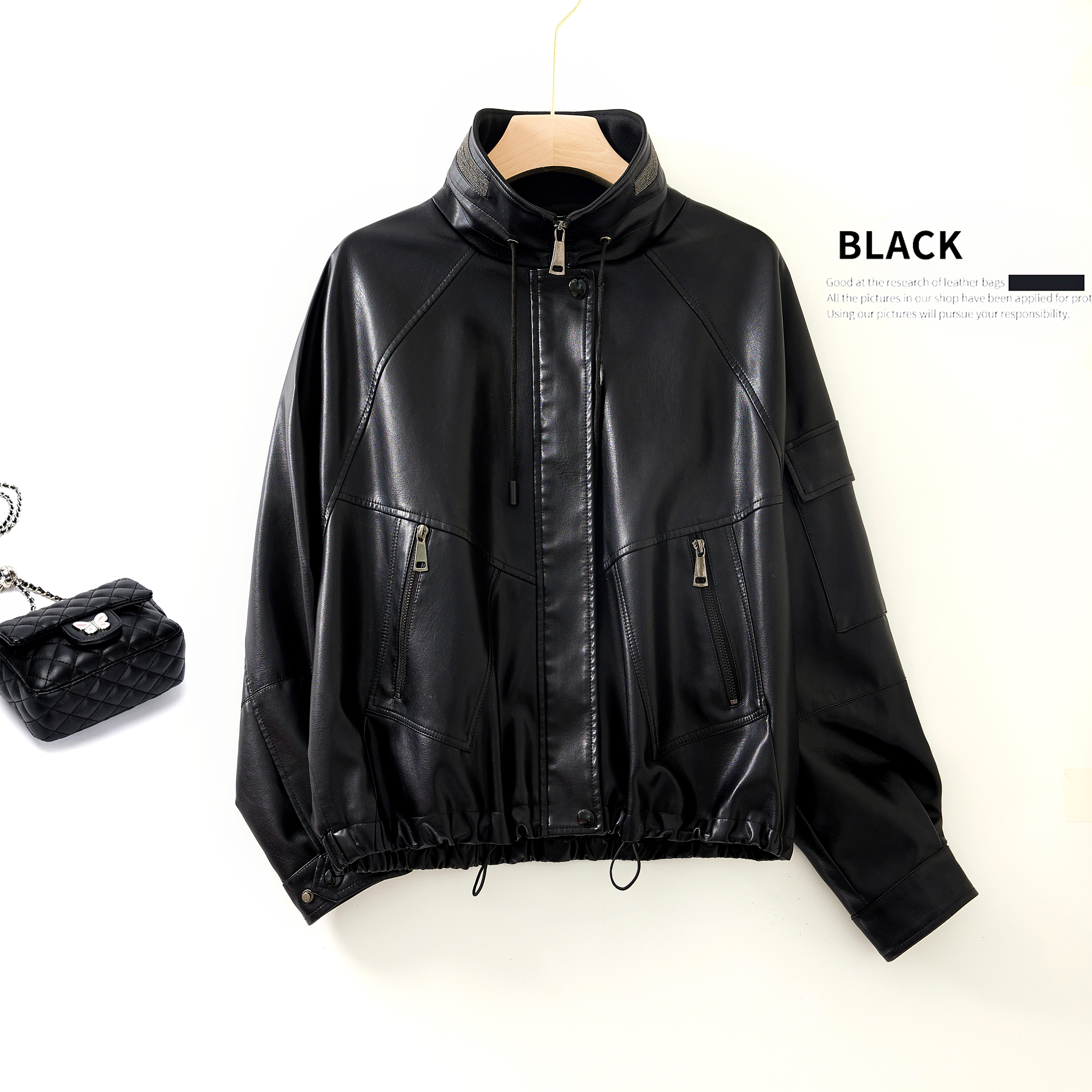 真皮皮衣女短款外套西装款气质外套时尚穿搭766TD