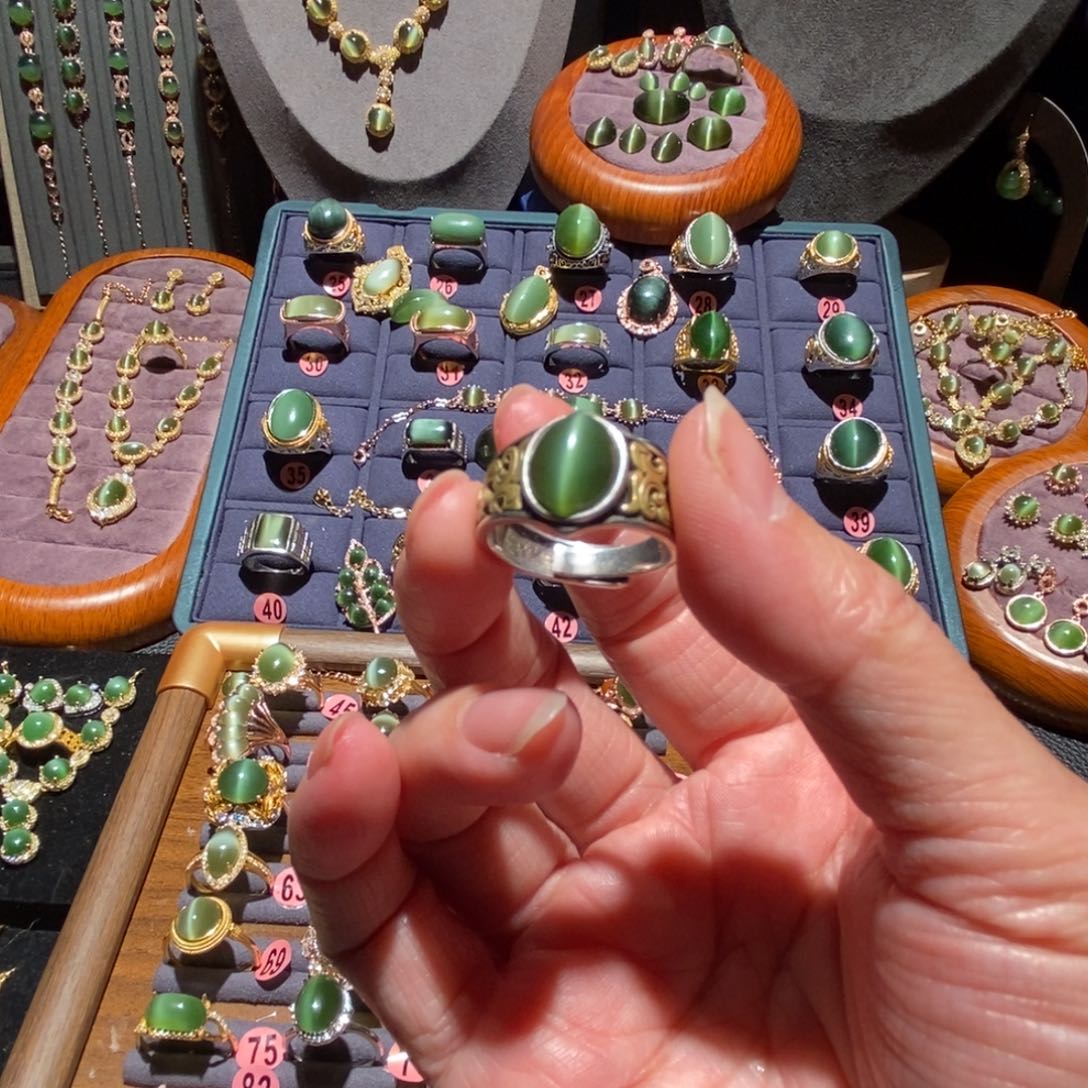 和田玉戒指银S925镶嵌